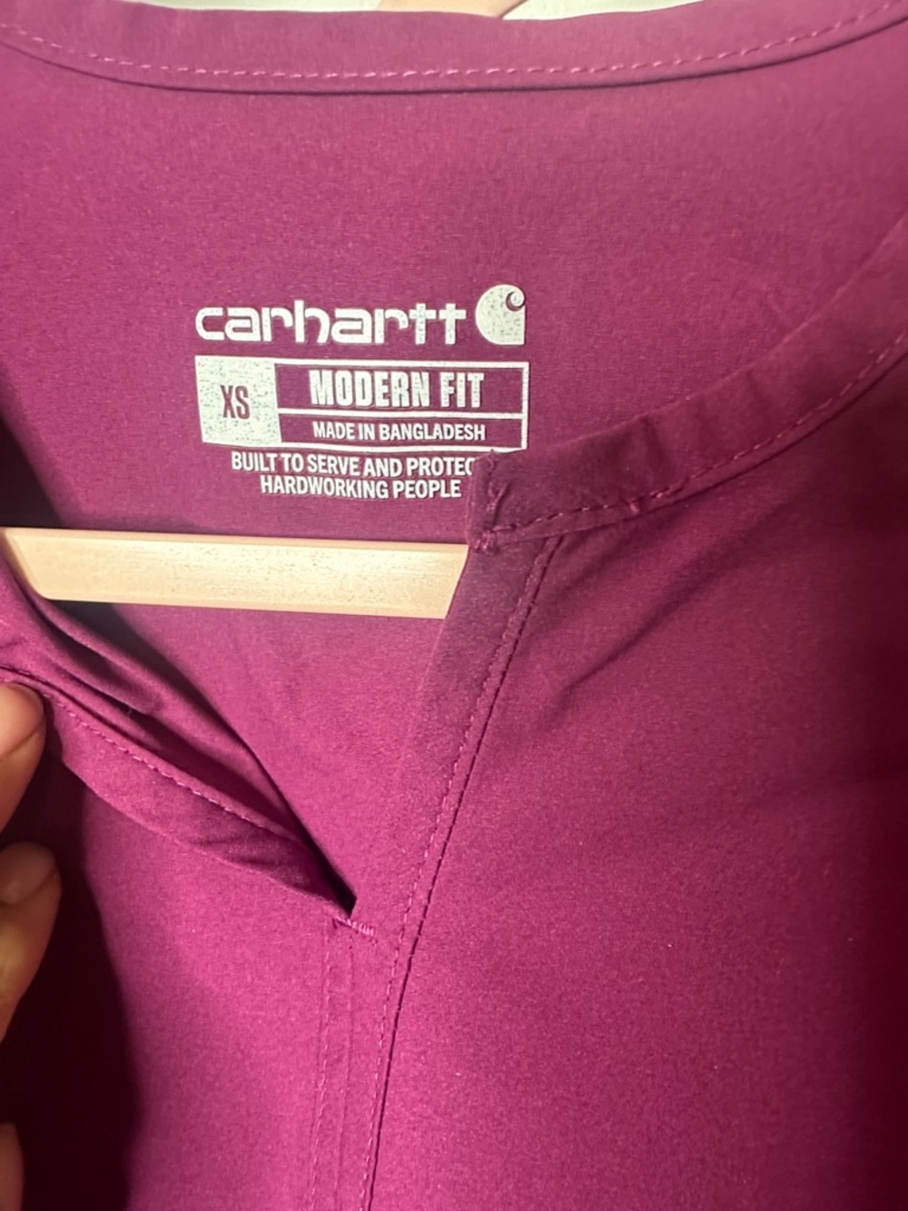 Carhartt Plum Purple V-Neck Scrub Top - Picture 2 of 5